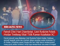 Patroli Dini Hari Diperketat, Unit Reskrim Polsek Medan Tembung Sikat Titik Rawan Kejahatan 3C