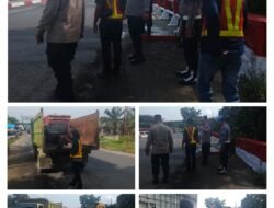 Polsek Kotapinang Hadir Lewat Program Jembatan Merah Putih Sentuh Pengaspalan Titi Kembar Bedagai