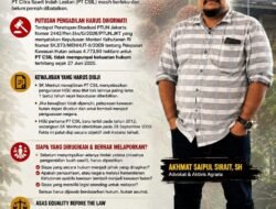Akhmat Saipul Sirait, SH: Penegakan Hukum Tidak Boleh Hanya Menyasar Masyarakat, Legalitas PT CSIL dan Kedudukan Korban Harus Diuji Terlebih Dahulu