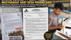 Jawab Somasi PT BSP, Masyarakat Adat Desa Padang Sari Tegaskan Sengketa 366 Hektar Harus Diselesaikan Melalui Jalur Hukum, Bukan Intimidasi.